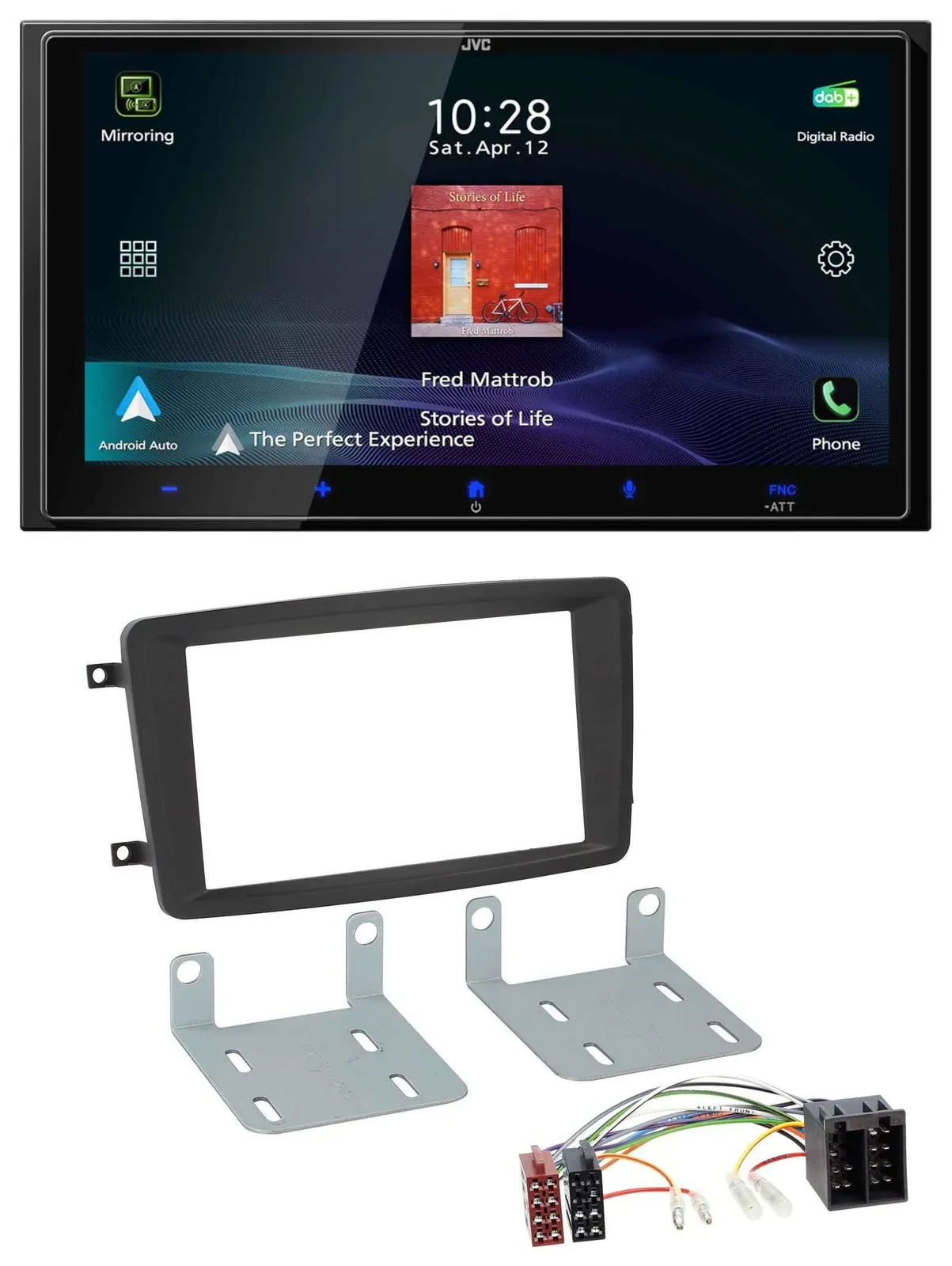 Автомагнитола для Mercedes C‑Class/CLK/Viano/Vito JVC 2DIN, USB, Bluetooth, DAB, MP3