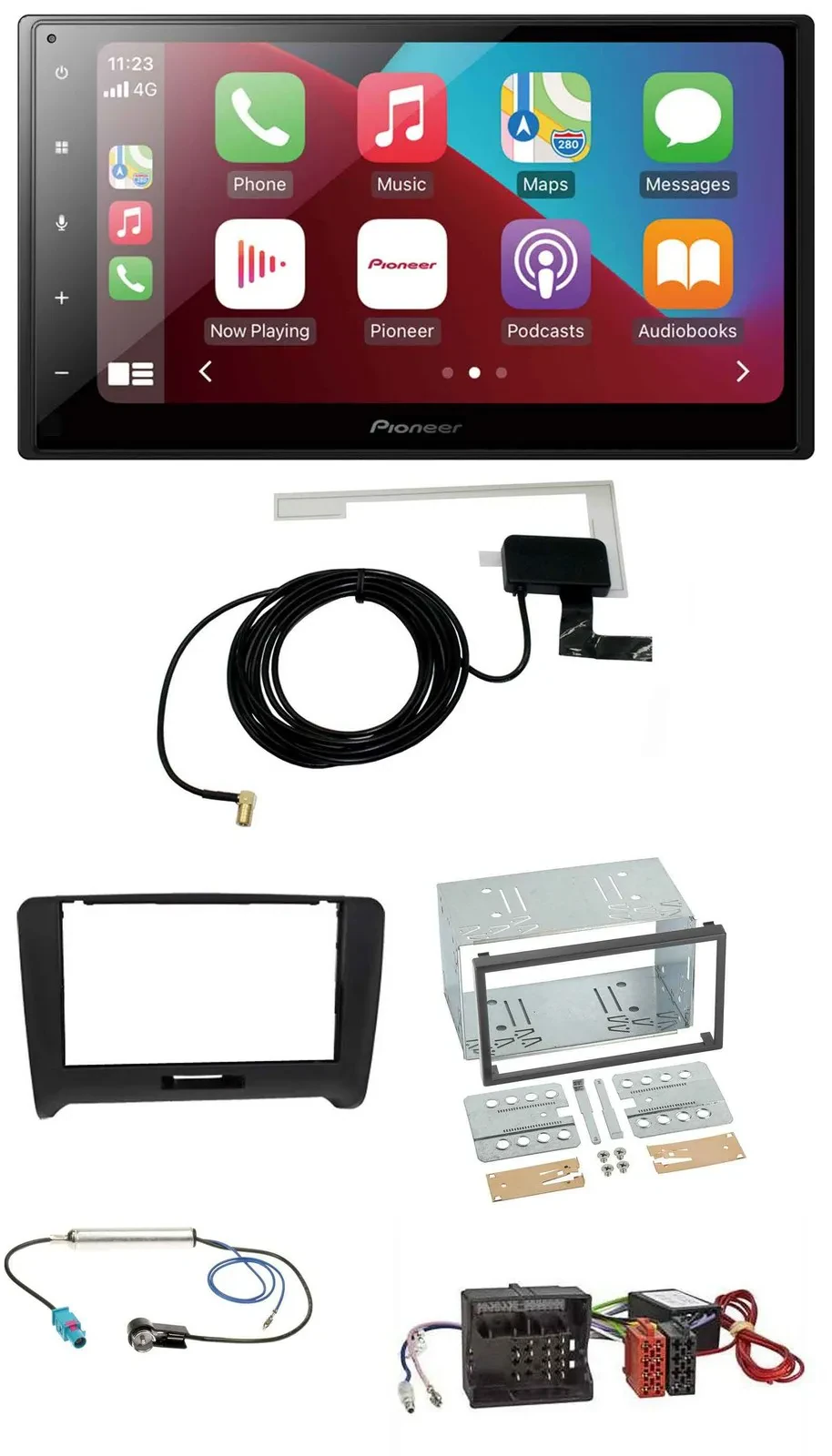 Pioneer USB Bluetooth DAB MP3 2DIN Autoradio für Audi TT 06-14 Aktivsystem Quadl