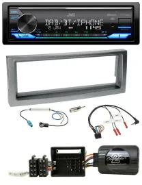 JVC Bluetooth DAB USB Lenkrad Autoradio für Citroen C5 ab 2005 grau-metallic