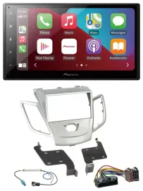 Pioneer USB MP3 DAB 2DIN Bluetooth Autoradio für Ford Fiesta 2010-2017 silber