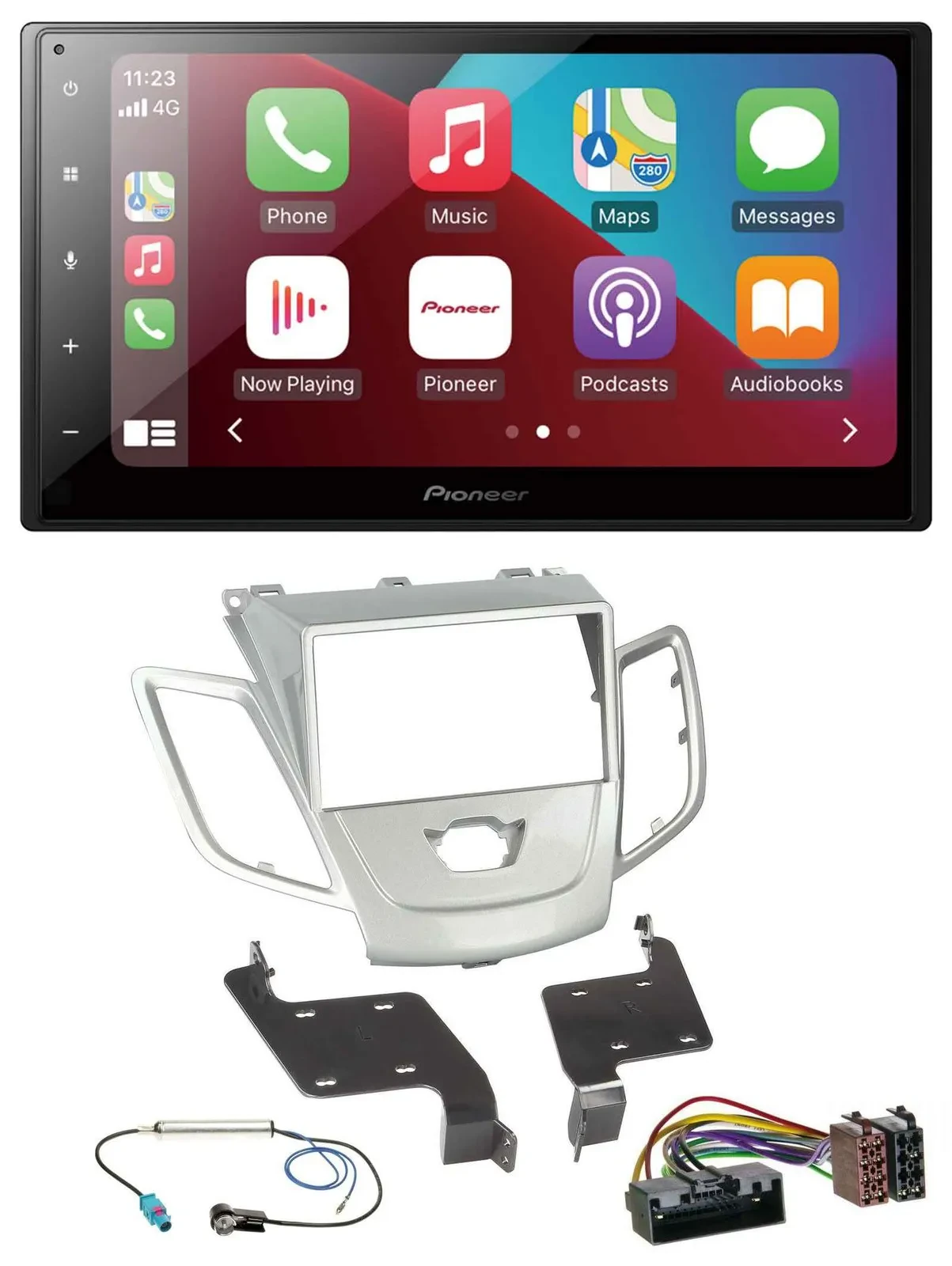 Pioneer USB MP3 DAB 2DIN Bluetooth Autoradio für Ford Fiesta 2010-2017 silber