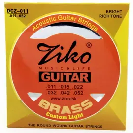 Струны для акустической гитары Ziko DCZ-011 Custom Light 11-52