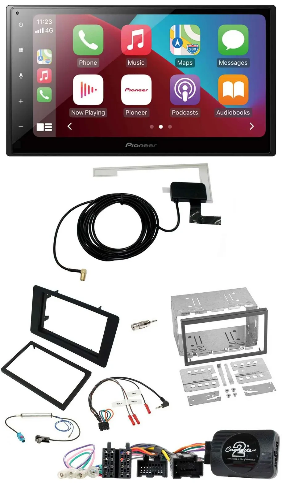 Pioneer USB Bluetooth DAB Lenkrad 2DIN Autoradio für Saab 9-5 2008-2010