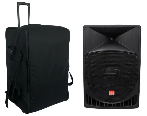 Rockville RPG15 15" Powered Active 1000 Watt DJ PA Speaker+Rolling Travel Bag