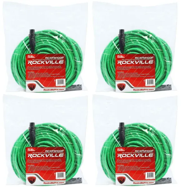 Микрофонный кабель Rockville RCXFM100P-G Green 30.5 м (4 штуки)