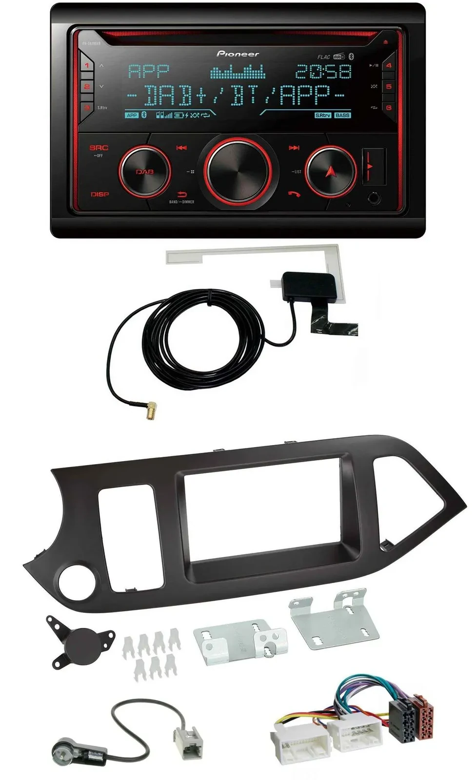 Автомагнитола Pioneer 2-DIN MP3 DAB USB CD для Kia Picanto (с 2011)