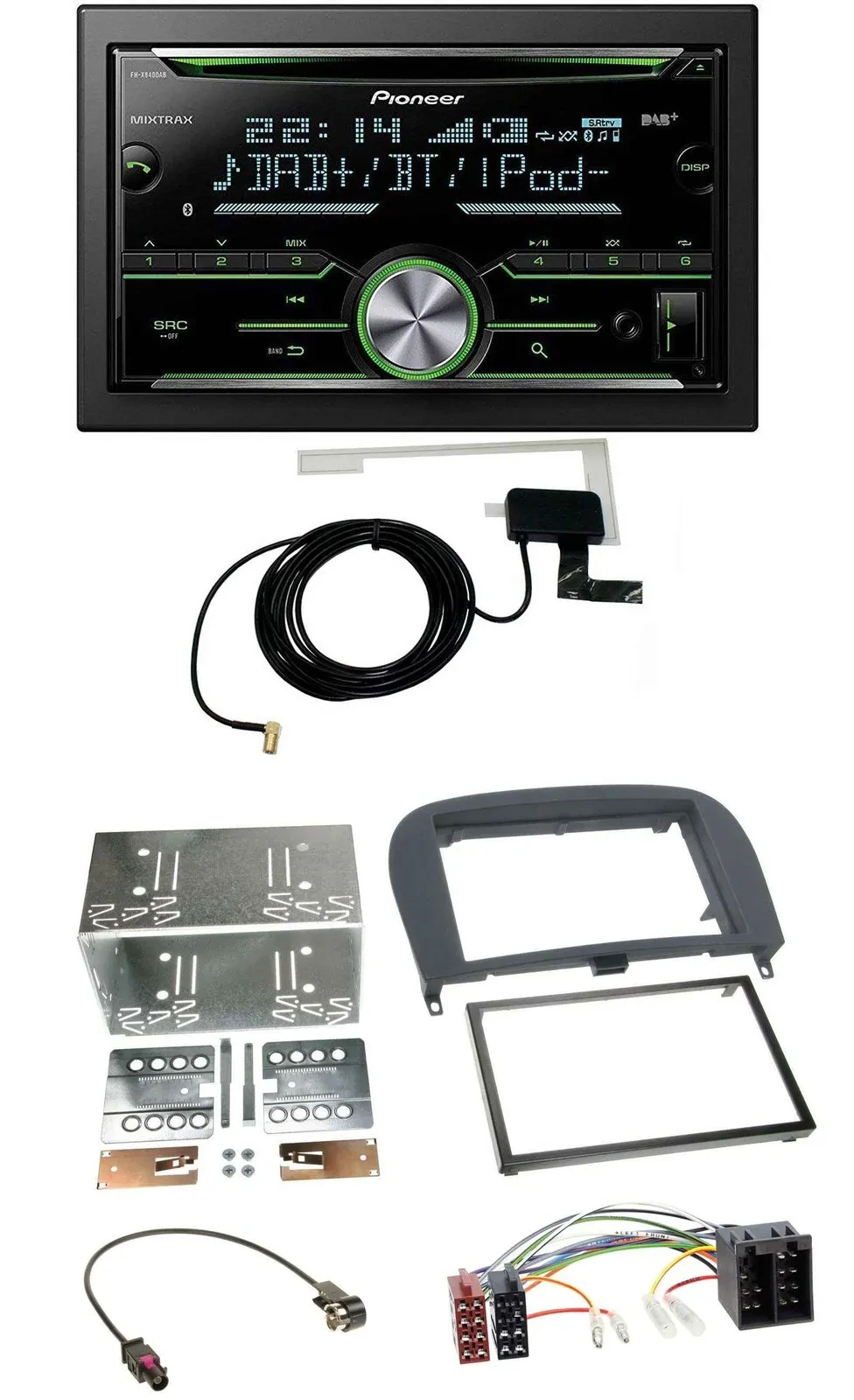 Автомагнитола Pioneer 2DIN, CD, USB, MP3, Bluetooth, DAB для Mercedes SL-Class 2001-2011