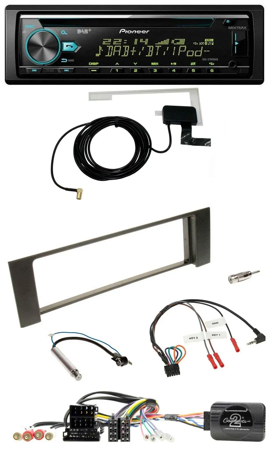 Pioneer MP3 Lenkrad CD USB DAB Autoradio für Audi A4 2000-2004 Can-Bus ISO