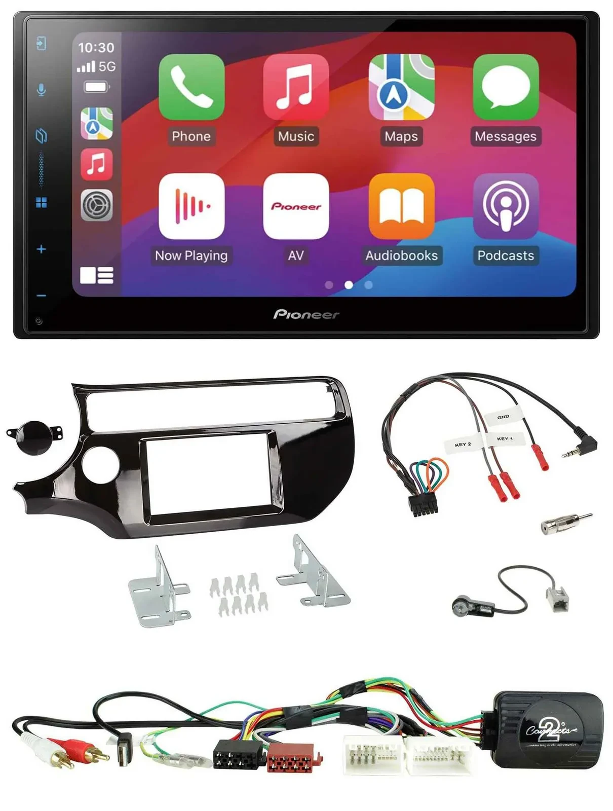 Pioneer DAB USB Lenkrad Bluetooth 2DIN Autoradio für Kia Rio UB ab 2015 piano sc