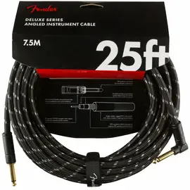 Инструментальный кабель Fender Deluxe Series Instrument Cable 25 Feet Angled Black Tweed