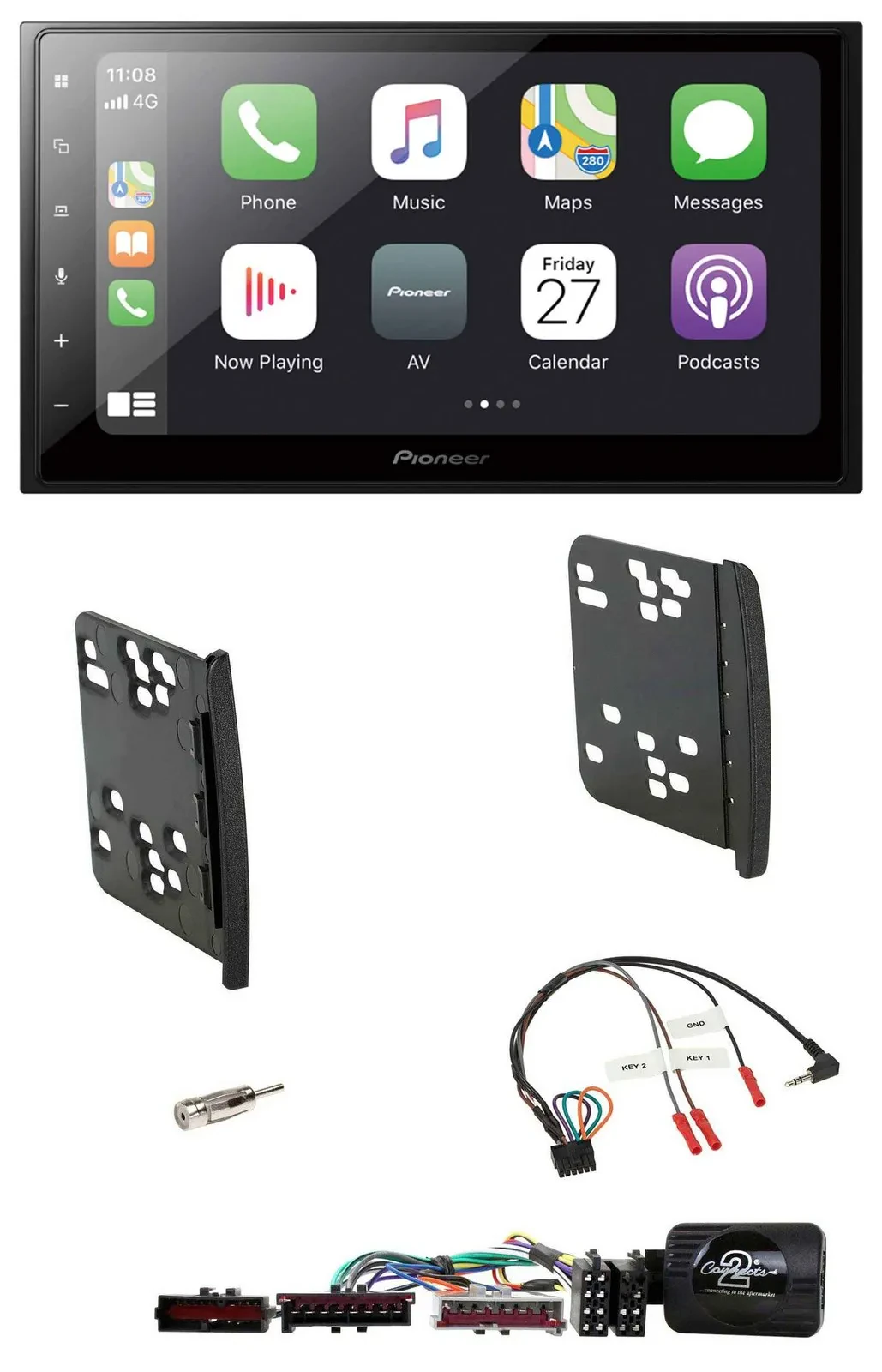 Pioneer Lenkrad Bluetooth DAB 2DIN USB Autoradio für Ford Focus Galaxy Mondeo