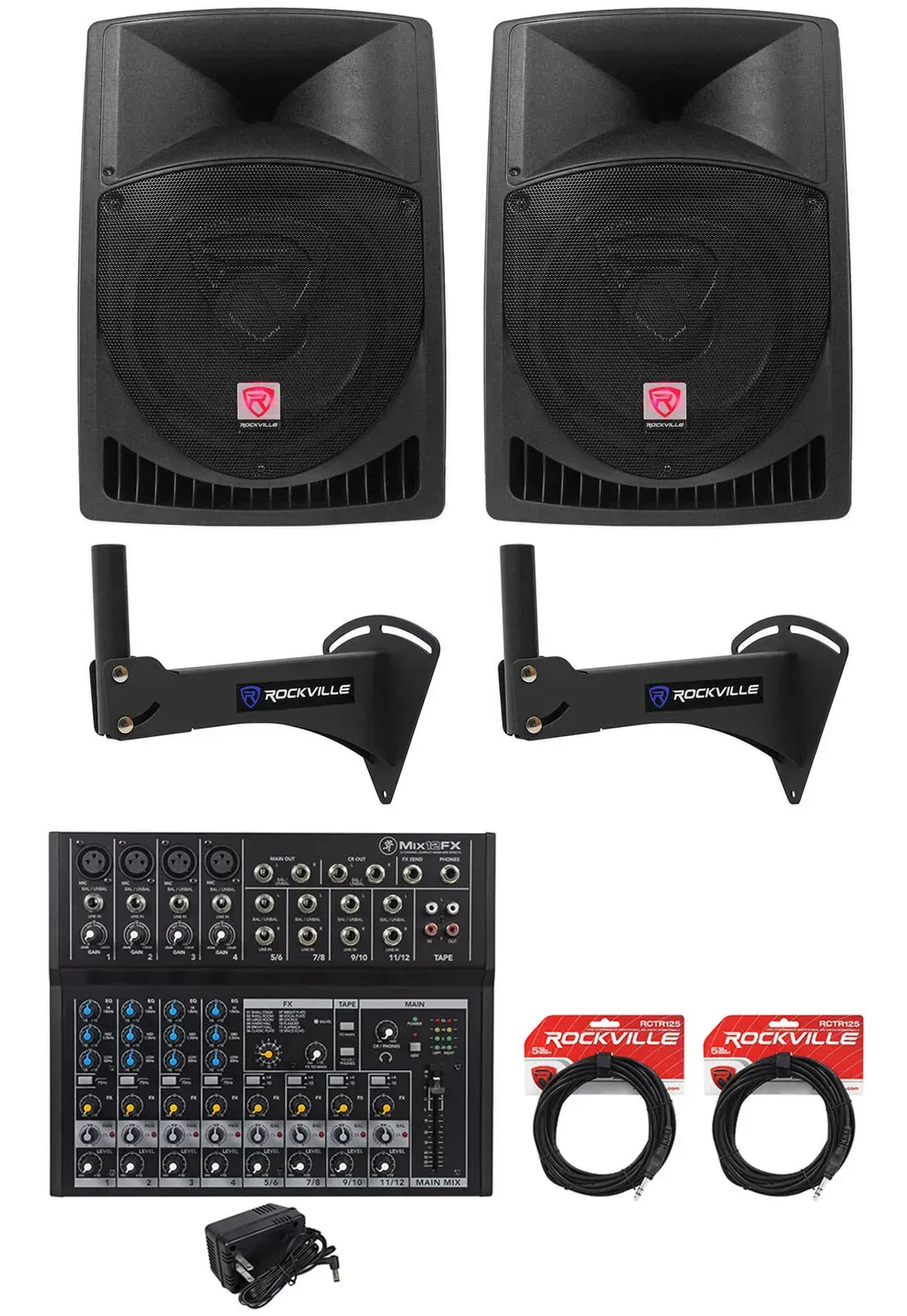 Активная акустическая система Rockville RPG12 Black с аксессуарами (пара)