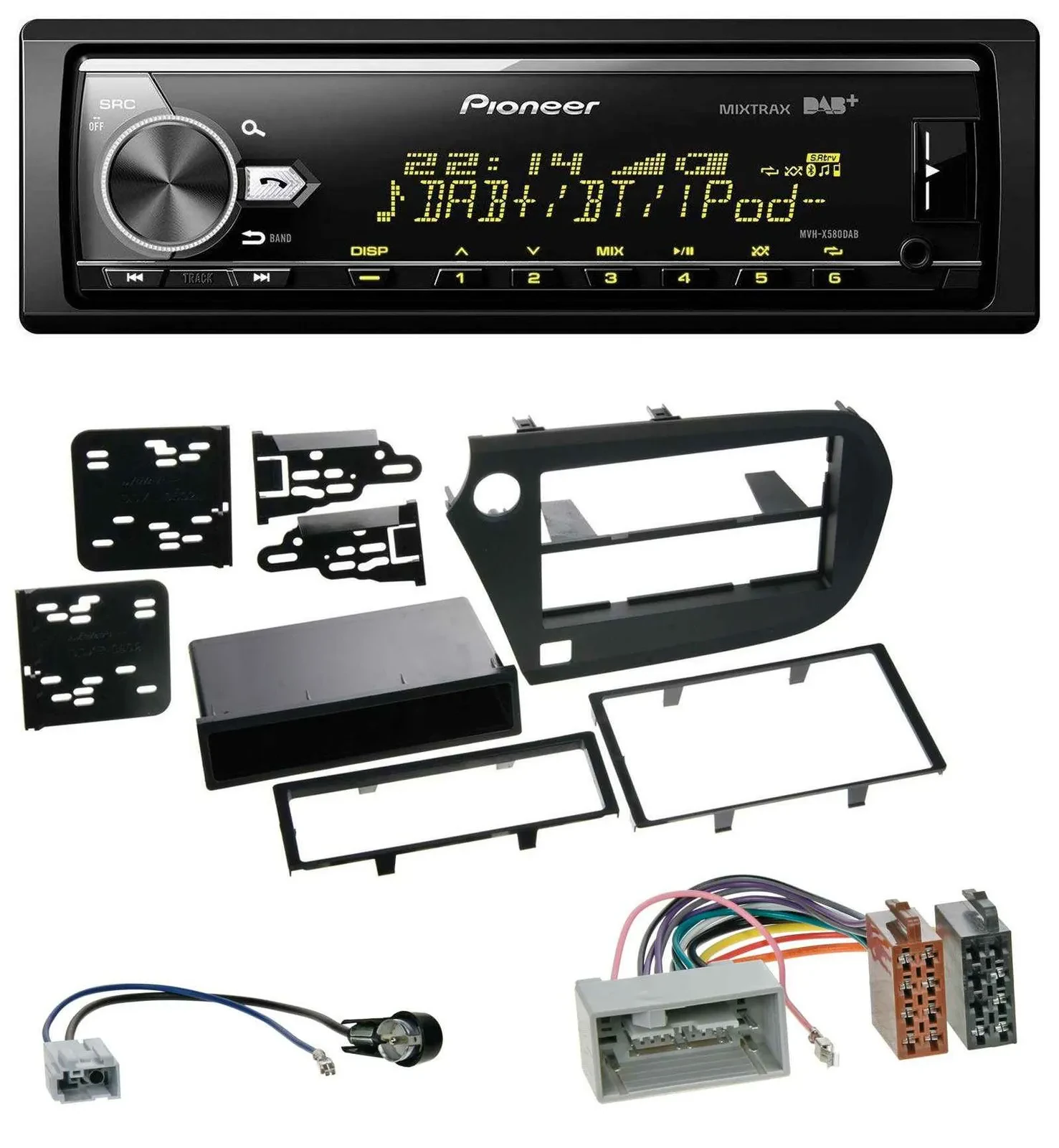 Pioneer Bluetooth USB DAB MP3 Autoradio für Honda Insight (ZE2, 2009-2013)