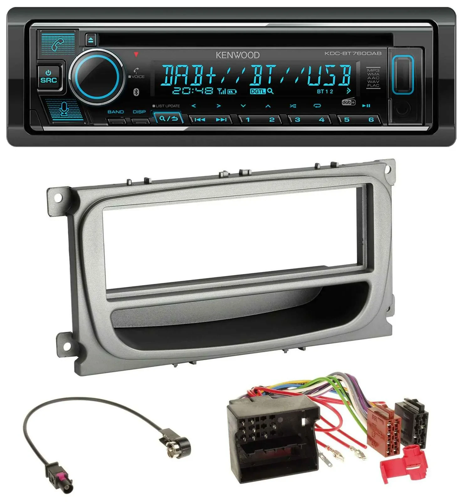 Kenwood MP3 Bluetooth DAB USB CD Autoradio für Ford Focus Galaxy C-Max ab 2007 s