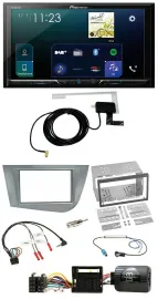 Pioneer 2DIN DAB USB Lenkrad Bluetooth Autoradio für Seat Leon 2005-2012 silber