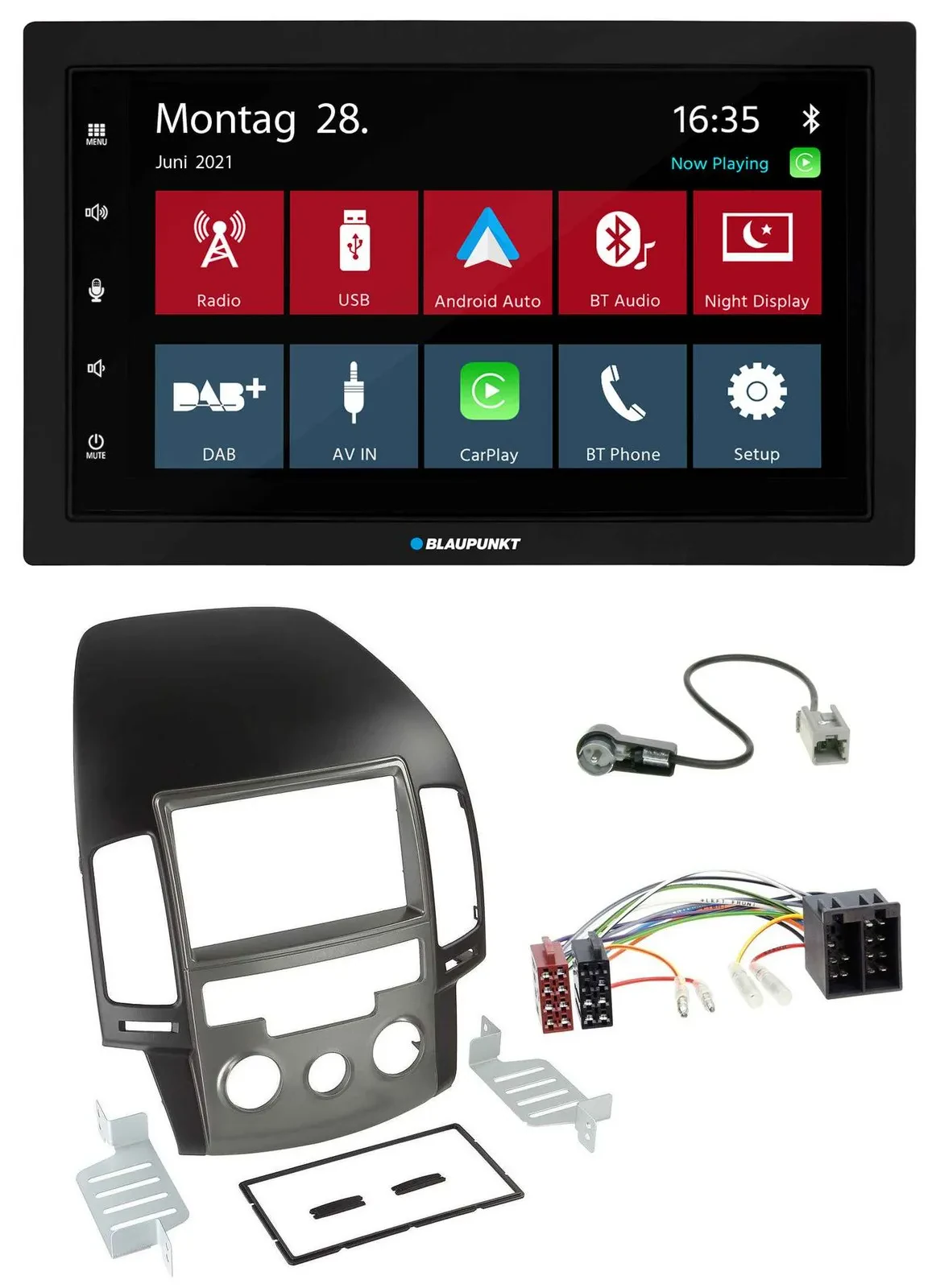 Автомагнитола Blaupunkt 2DIN, Bluetooth, USB, DAB, MP3 для Hyundai i30 (с 2008)