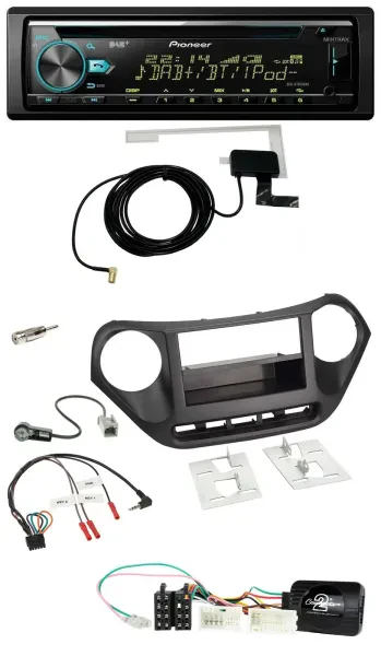 Pioneer MP3 Lenkrad CD USB DAB Autoradio für Hyundai i10 ab 2014 schwarz
