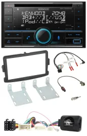 Kenwood CD 2DIN DAB USB Lenkrad Bluetooth Autoradio für Dacia ab 2012 schwarz