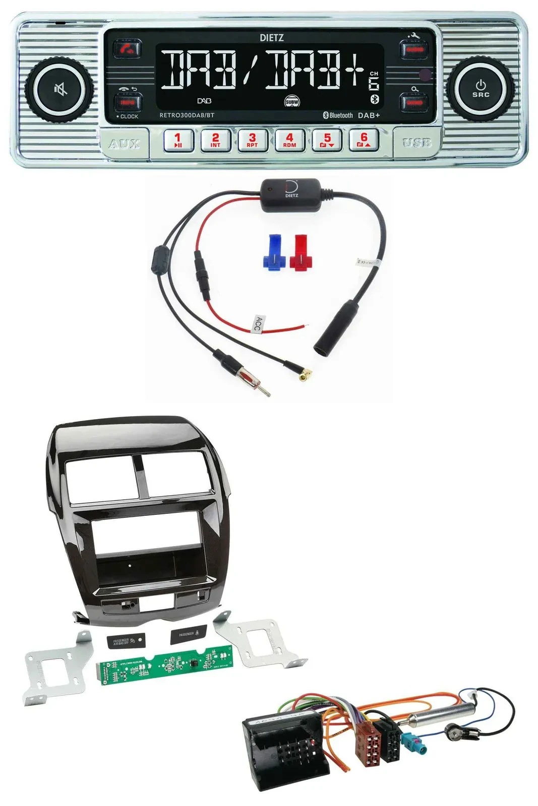 Dietz DAB USB MP3 Bluetooth Autoradio für Citroen C4 Aircross Mitsubishi ASX Peu
