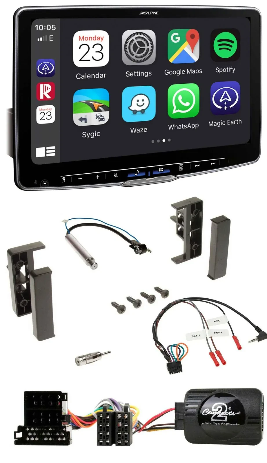 Alpine Lenkrad USB Bluetooth DAB Autoradio für Audi A2 A3 A4 A6 1999-2000