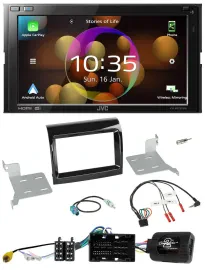 JVC DAB Lenkrad 2DIN Bluetooth USB Autoradio für Citroen Fiat Peugeot 2016-2021