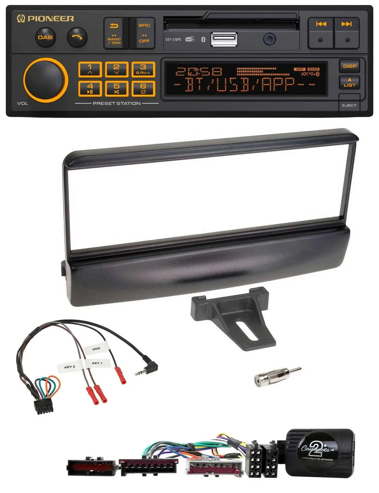 Автомагнитола Pioneer DAB USB Bluetooth для Ford Mondeo 2000–2002, поддержка управления на руле, чёрная