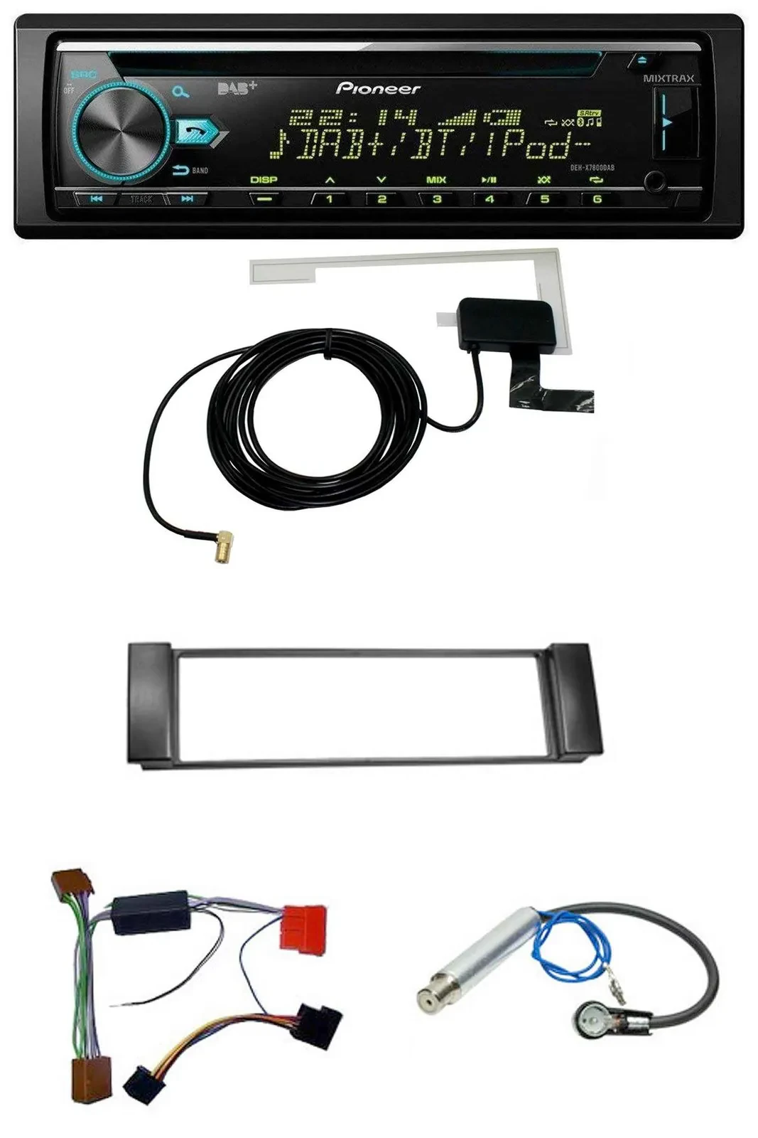 Автомагнитола для Audi A3 8L (2000–2003), A6 C5 (2000–2004) Pioneer MP3, AUX, CD, USB, DAB, для активной системы