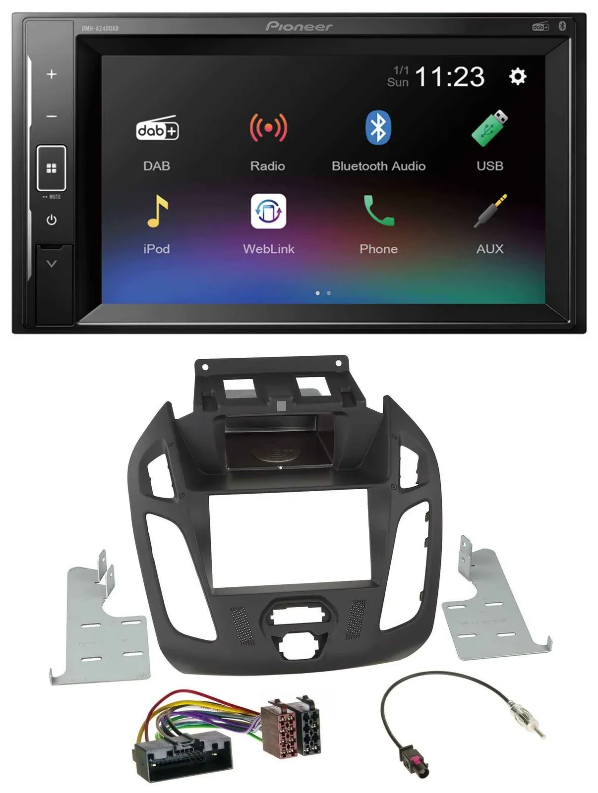 Автомагнитола Pioneer 2DIN DAB, Bluetooth, USB для Ford Transit (2012–2018), без дисплея