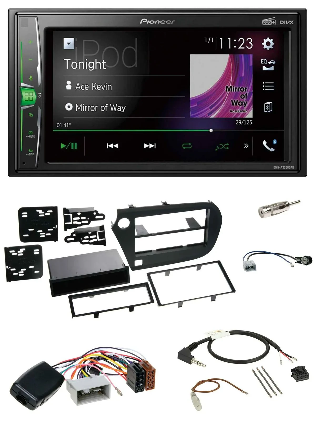 Pioneer 2DIN Lenkrad DAB USB Bluetooth Autoradio für Honda Insight ZE2 2009-2013