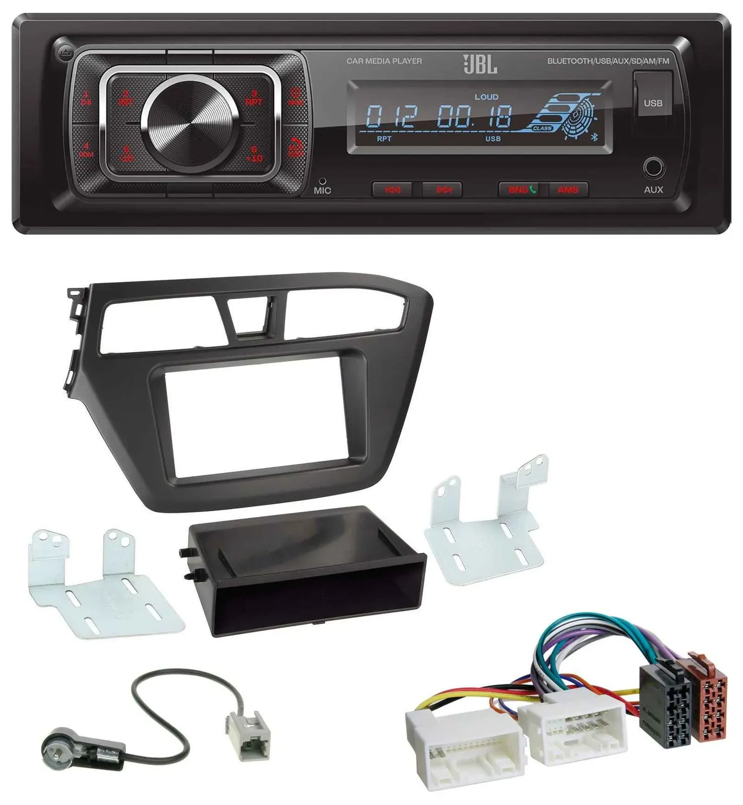 Автомагнитола для Hyundai i20 (2014–2020) JBL USB, Bluetooth, AUX, SD, MP3
