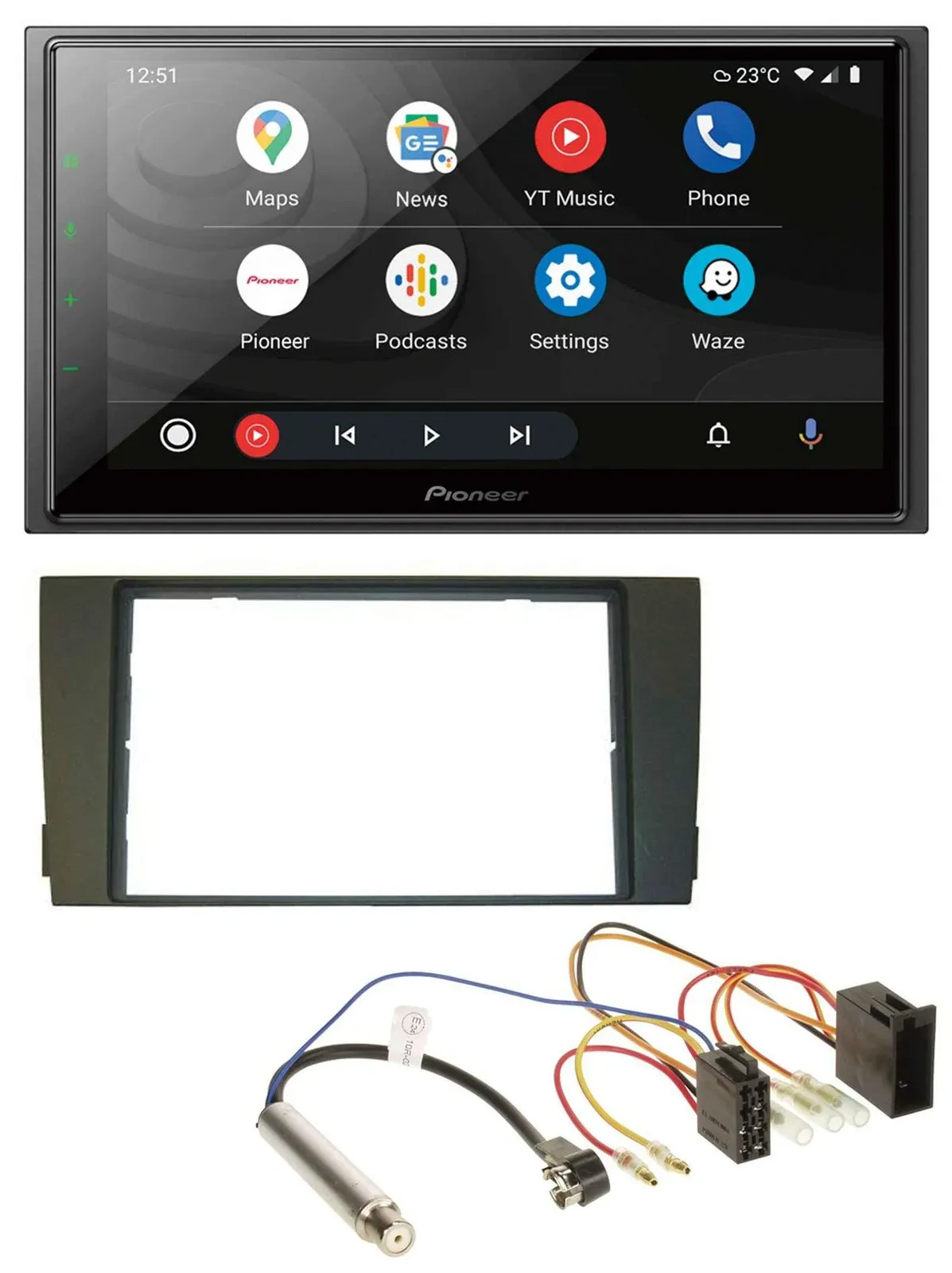 Pioneer USB 2DIN DAB MP3 Bluetooth Autoradio für Audi A6 C5 2001-2005 ISO