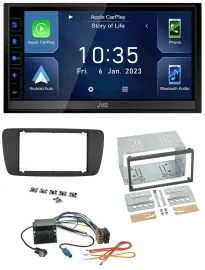 JVC DAB Bluetooth MP3 USB 2DIN Autoradio für Seat Ibiza ab 08 azabacheschwarz