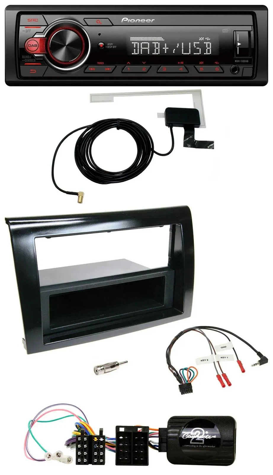 Автомагнитола Pioneer 1DIN, MP3, DAB, USB, совместима с кнопками на руле, для Fiat Bravo 2007–2014