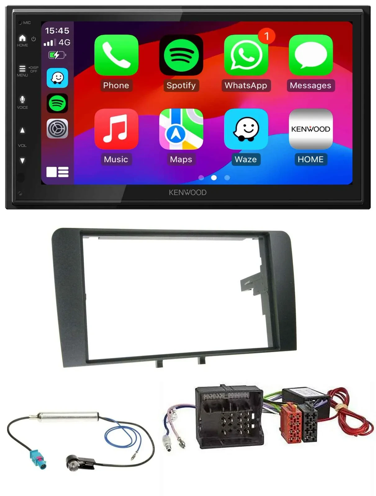 Kenwood MP3 USB DAB 2DIN Bluetooth Autoradio für Audi A3 8P 2003-2012 Aktivsyste