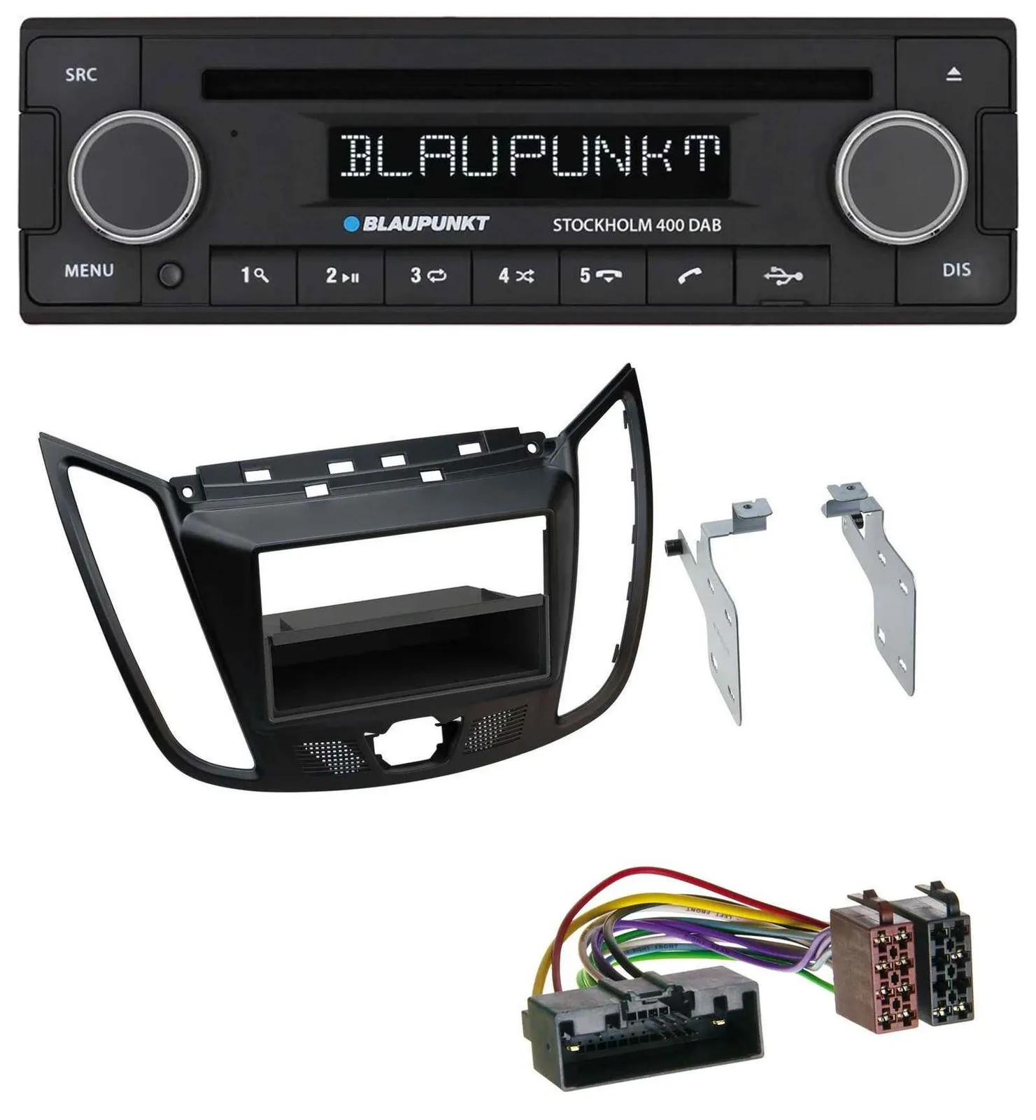 Blaupunkt MP3 Bluetooth DAB CD USB Autoradio für Ford C-Max Kuga matt schwarz