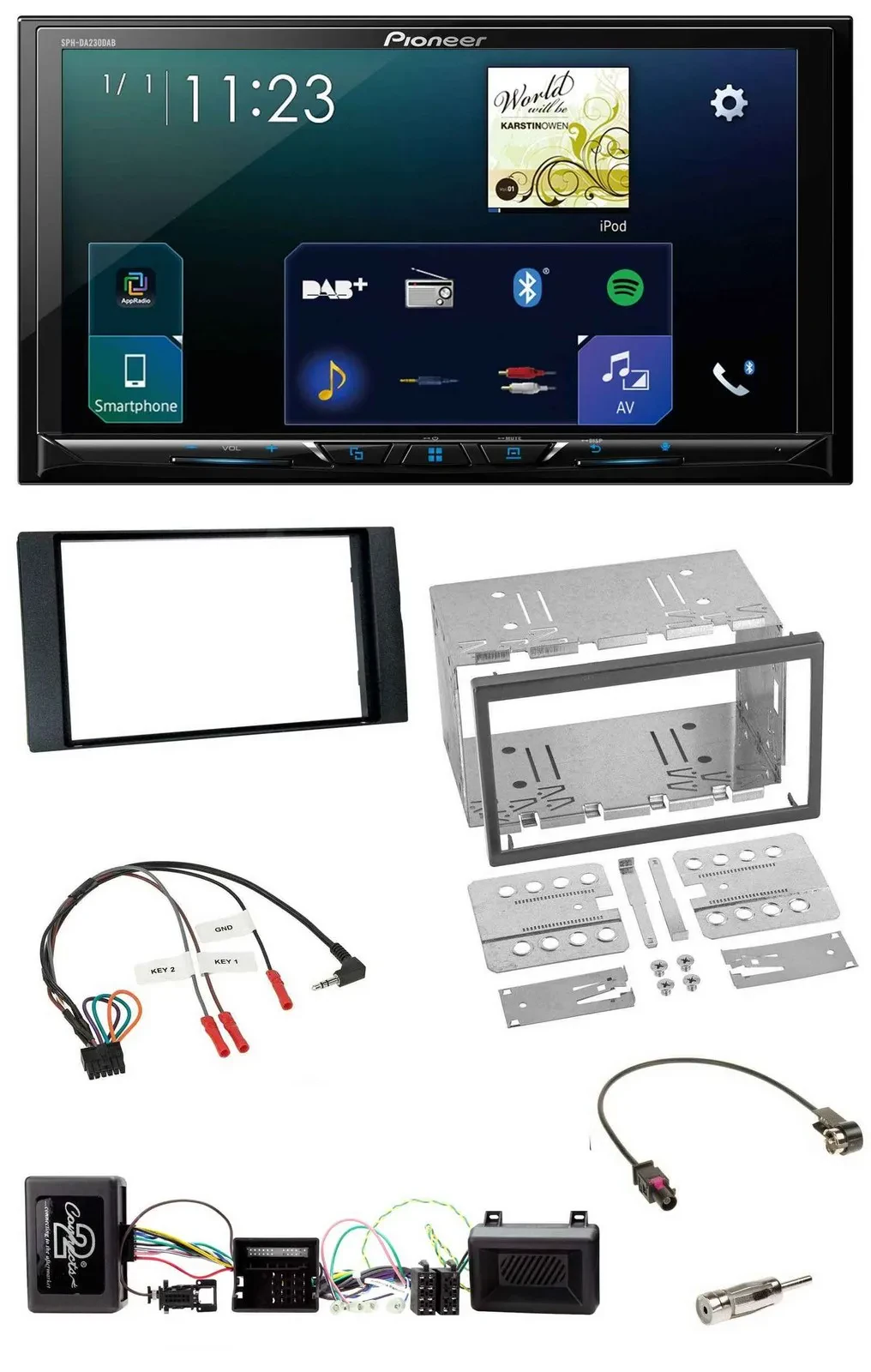 Pioneer Lenkrad Bluetooth USB 2DIN DAB Autoradio für Ford Kuga 2008-12 schwarz
