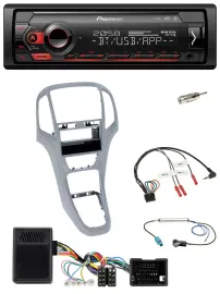 Pioneer Lenkrad USB DAB Bluetooth Autoradio für Opel Astra J 09-16 Platin silber
