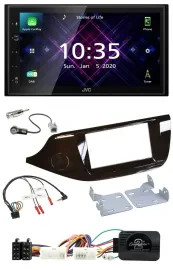 JVC DAB 2DIN Lenkrad Bluetooth USB Autoradio für Kia Ceed ab 2012 glänzend ohne