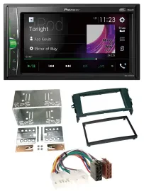 Pioneer 2DIN MP3 DAB USB Bluetooth Autoradio für Toyota Auris 07-12 schwarz