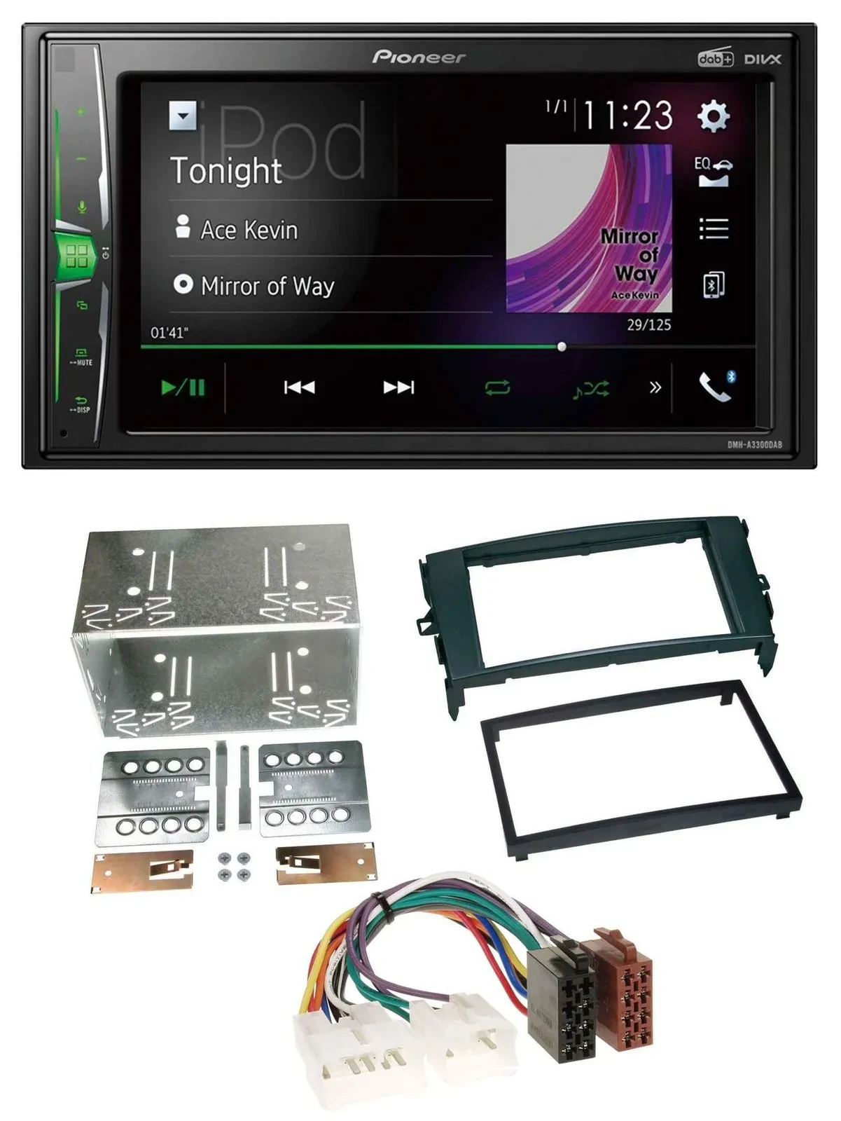 Pioneer 2DIN MP3 DAB USB Bluetooth Autoradio für Toyota Auris 07-12 schwarz