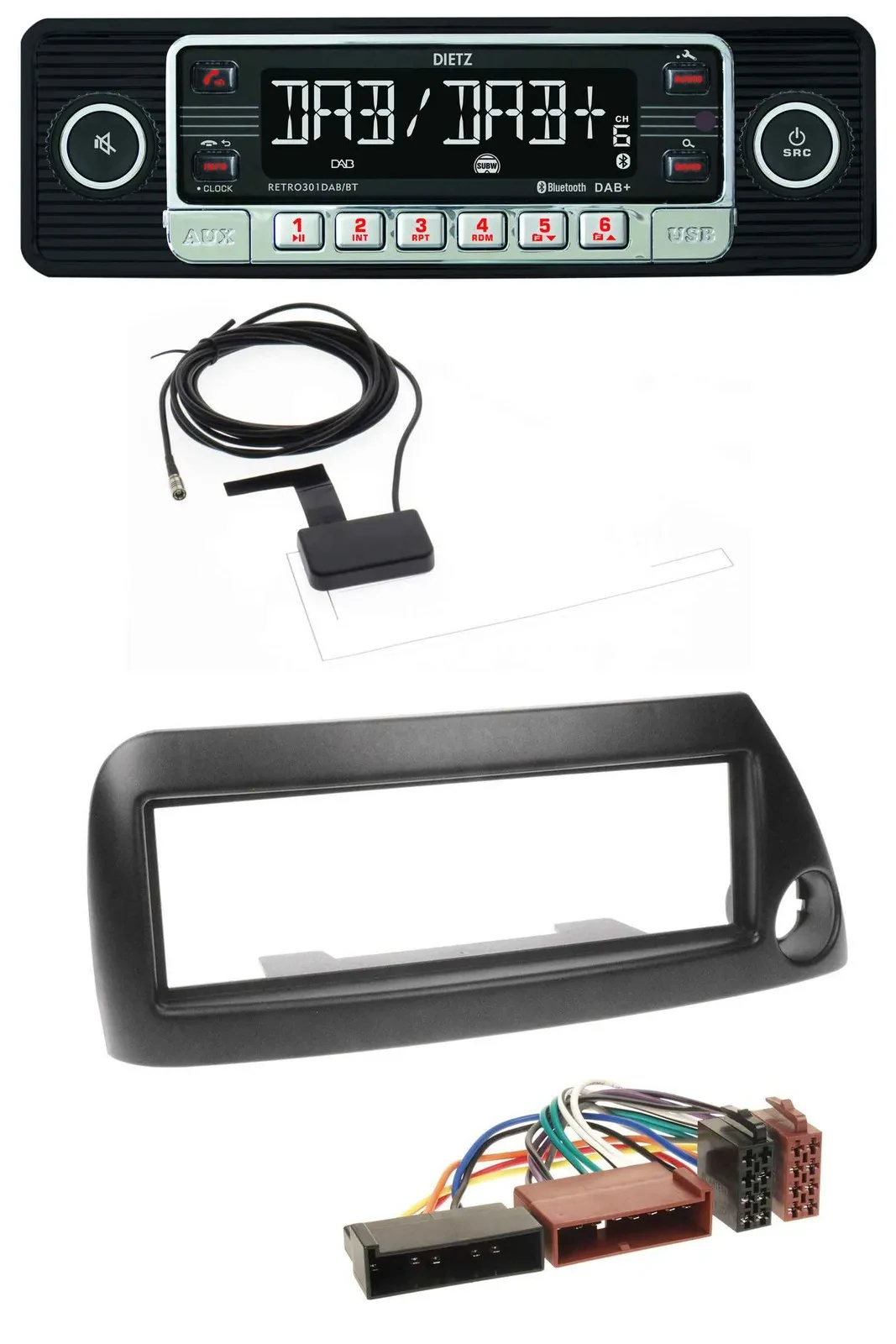 Dietz DAB Bluetooth USB MP3 Autoradio für Ford Ka (bis 2008) - schwarz