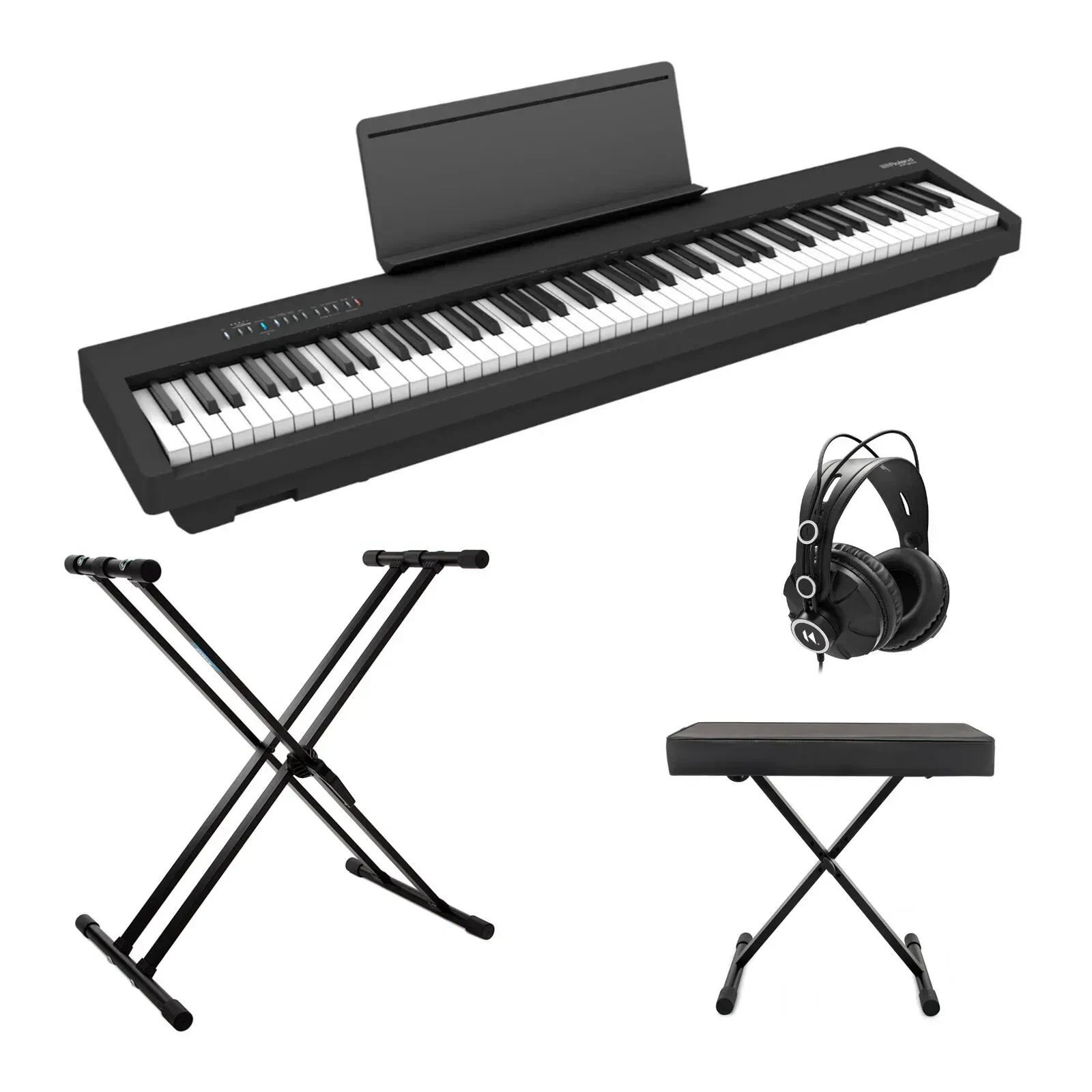 Roland FP 30X Compact Portable Digital Piano (Black) Bundle with Accessories