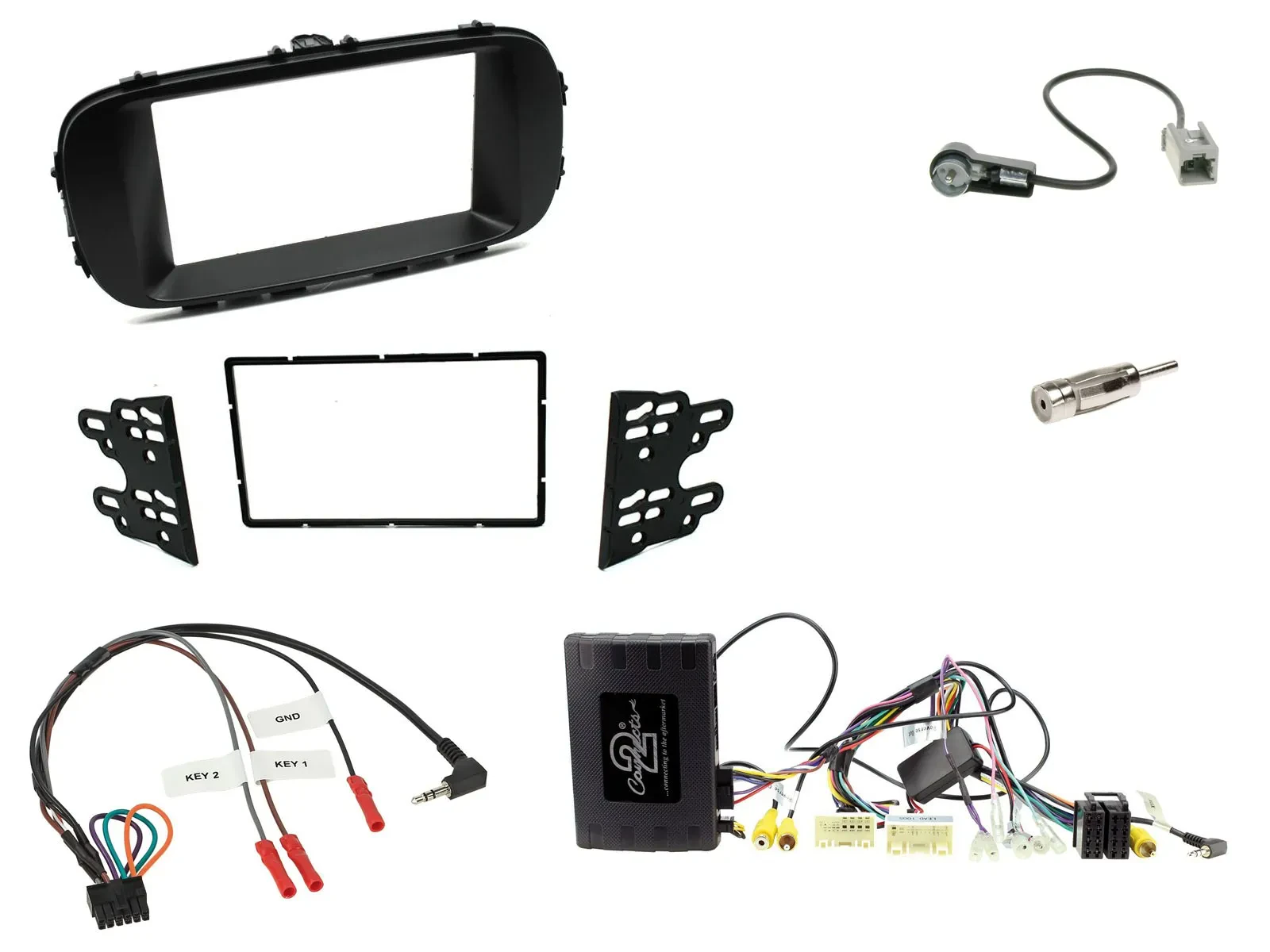 Einbauset Lenkradadapter Doppel DIN Autoradio für Kia Soul 14-19 schwarz CAN