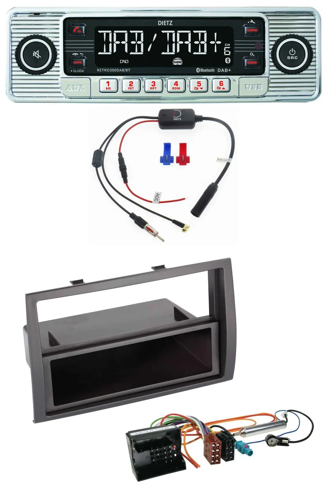Dietz DAB USB MP3 Bluetooth Autoradio für Citroen Jumper 2006-2011 Quadlock