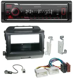 Автомагнитола для Kia Sportage 3 (2010–2015) Kenwood MP3, Bluetooth, USB, DAB, черный