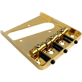 AxLabs Tele-Style Steel Plate Bridge with Brass Swivel Saddles Gold