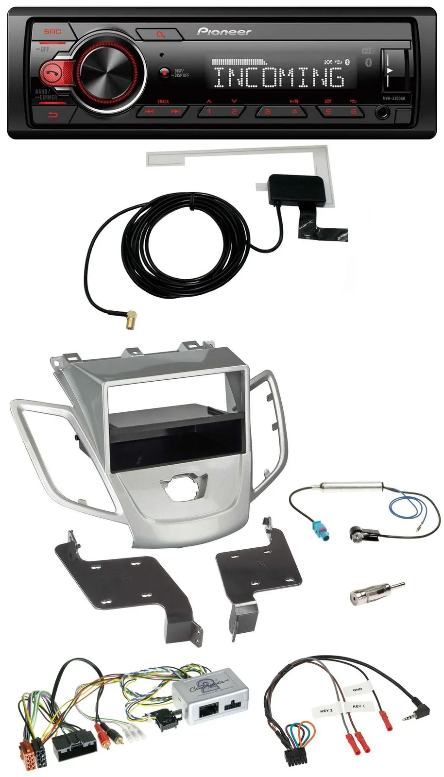 Pioneer USB Lenkrad DAB Bluetooth Autoradio für Ford Fiesta 2010-17 ohne Display