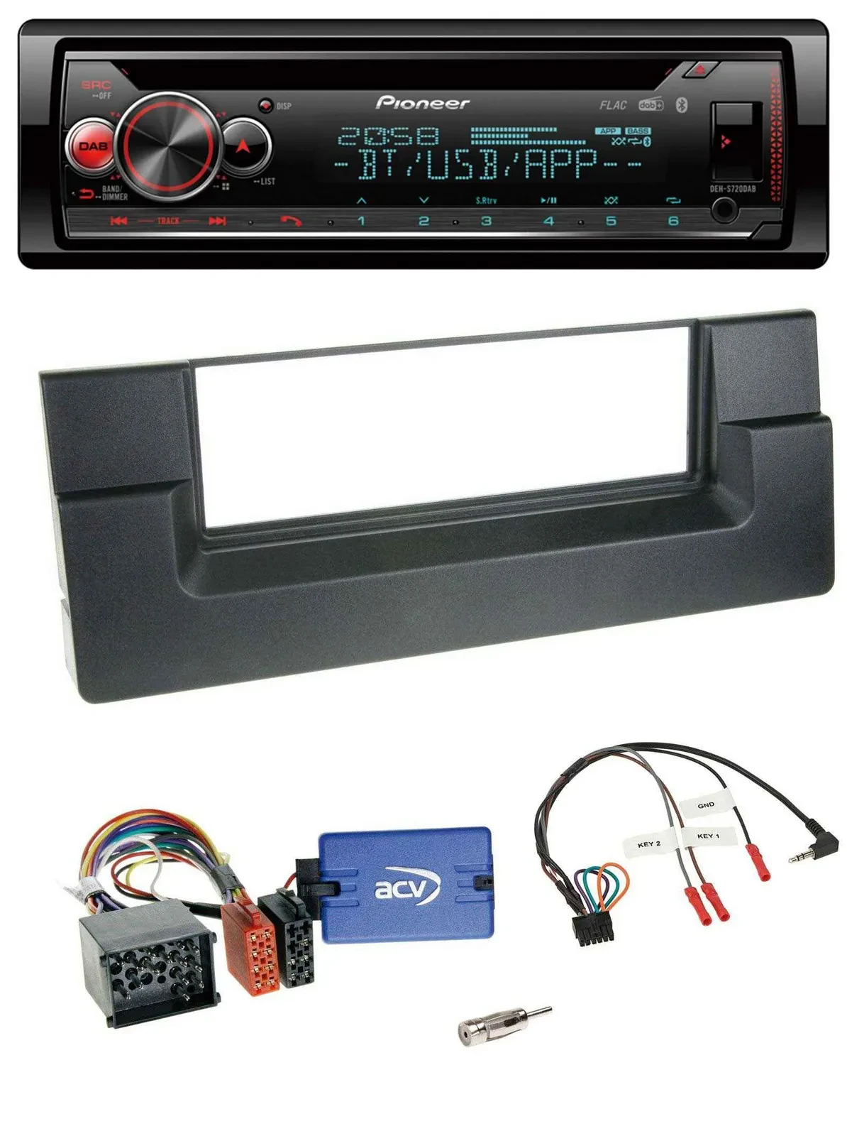 Автомагнитола для BMW 5 Series E39 1996–2001 Pioneer DAB, CD, Bluetooth, USB, поддержка кнопок на руле