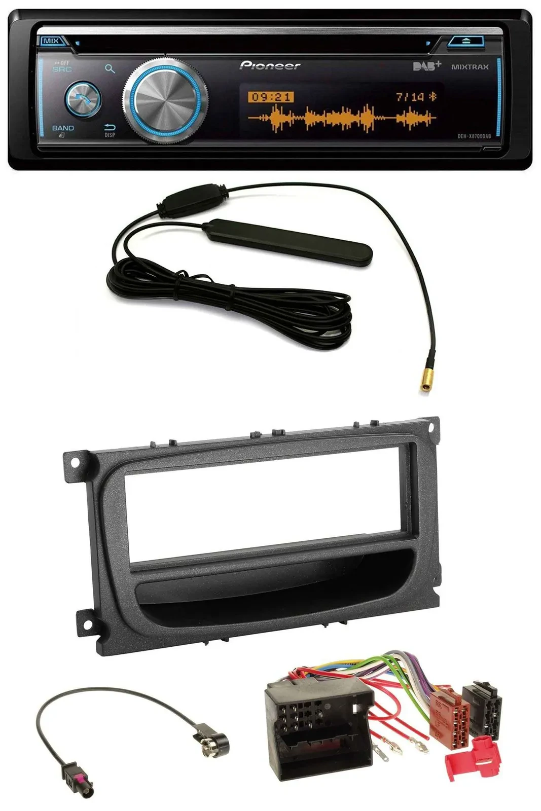 Pioneer CD USB Bluetooth DAB MP3 Autoradio für Ford Mondeo S-Max 07-14 Ablagefac