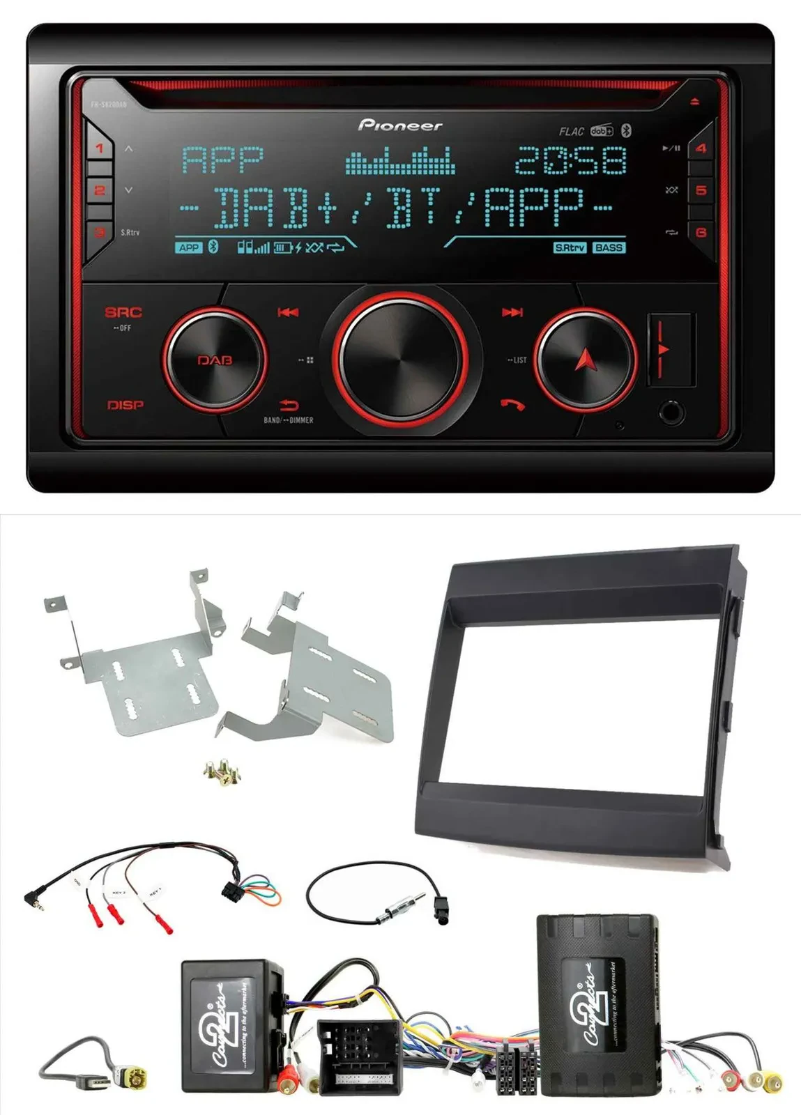 Pioneer 2DIN DAB Lenkrad Bluetooth USB CD Autoradio für Porsche Cayenne Soundsys
